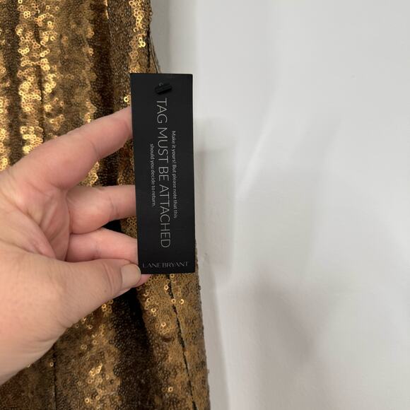 NWT Lane Bryant Sequin Maxi Skirt Gold Metallic Mermaid Vegas Holiday Size 22 - Picture 7 of 10